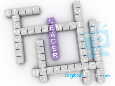 3d Image Leader Issues Concept Word Cloud Background Stock Image