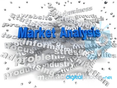 3d Image Market Analysis Word Cloud Concept Stock Image