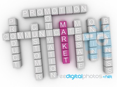 3d Image Market Word Cloud Concept Stock Image