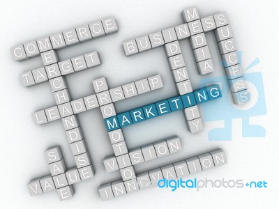 3d Image Marketing  Issues Concept Word Cloud Background Stock Image