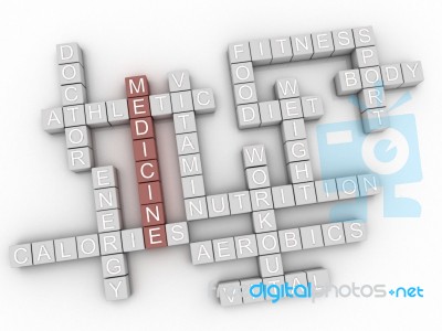 3d Image Medicine  Issues Concept Word Cloud Background Stock Image