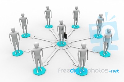 3d Image Of Virtual Men On Global Connection Stock Image