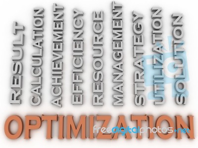 3d Image Optimization Issues Concept Word Cloud Background Stock Image