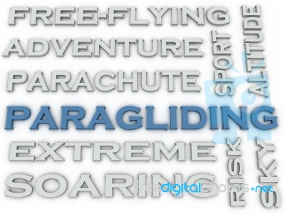 3d Image Paragliding  Issues Concept Word Cloud Background Stock Image