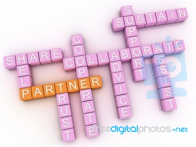 3d Image Partner Issues Concept Word Cloud Background Stock Image