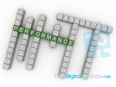 3d Image Performance Issues Concept Word Cloud Background Stock Image