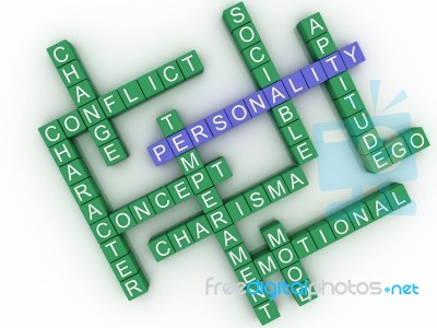 3d Image Personality Concept Word Cloud Background Stock Image