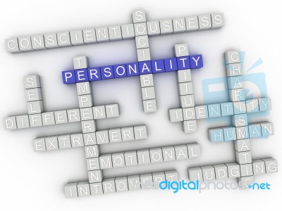 3d Image Personality Issues Concept Word Cloud Background Stock Image