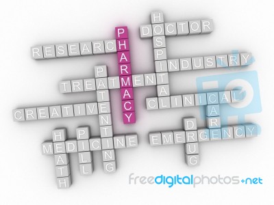 3d Image Pharmacy Word Cloud Concept Stock Image