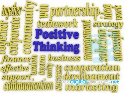 3d Image Positive Thinking Concept Word Cloud Background Stock Image