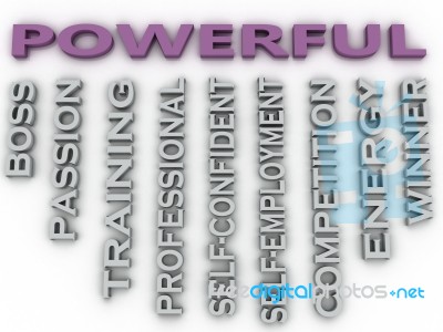 3d Image Powerful  Issues Concept Word Cloud Background Stock Image