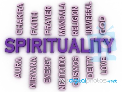 3d Image Spirituality Issues Concept Word Cloud Background Stock Image