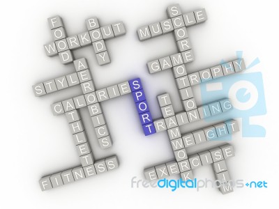 3d Image Sport  Issues Concept Word Cloud Background Stock Image