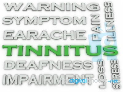 3d Image Tinnitus  Issues Concept Word Cloud Background Stock Image