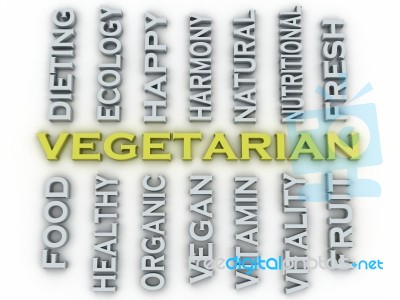 3d Image Vegetarian Issues Concept Word Cloud Background Stock Image