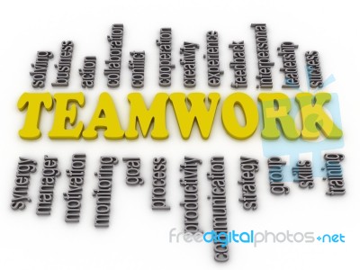 3d Imagen A Word Cloud Of Teamwork Related Items Stock Image