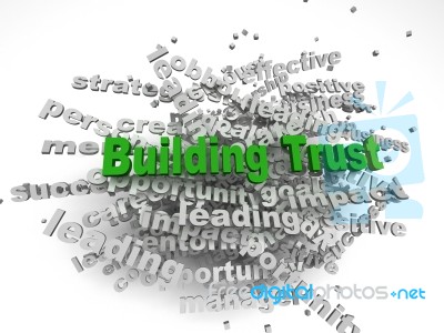 3d Imagen Building Trust Concept In Word Tag Cloud On White Back… Stock Image