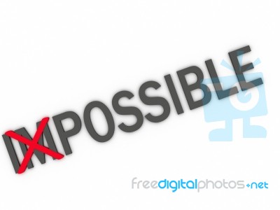 3d Imagen Changing The Word Impossible To Possible Stock Image