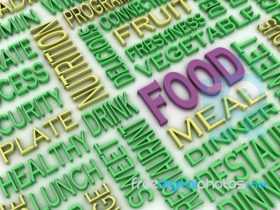 3d Imagen Food Concept Word Cloud Background Stock Image