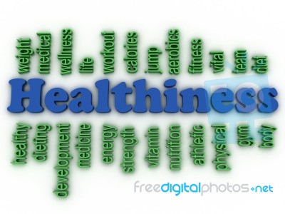 3d Imagen Healthiness Concept Word Cloud Background Stock Image