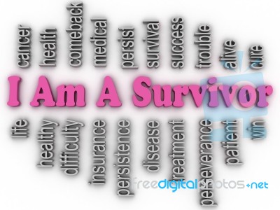 3d Imagen I Am A Survivor  Concept Word Cloud Background Stock Image