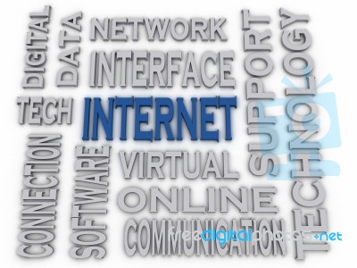 3d Imagen Internet Concept Word Cloud Background Stock Image