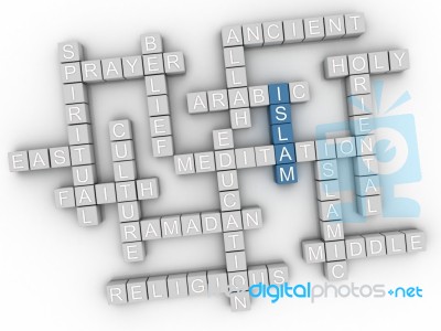 3d Imagen Islam Word Cloud Concept Stock Image