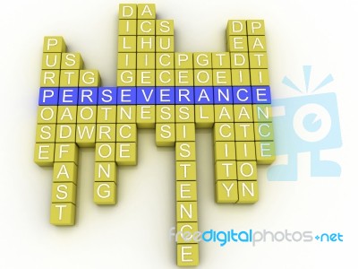 3d Imagen Perseverance Concept Word Cloud Background Stock Image