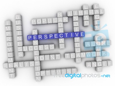 3d Imagen Perspective In Word Cloud Stock Image