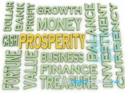 3d Imagen Prosperity Concept Word Cloud Background Stock Image