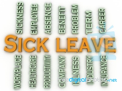 3d Imagen Sick Leave  Issues Concept Word Cloud Background Stock Image