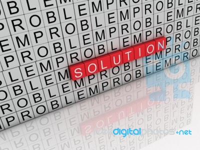 3d Imagen Solution And Problem Word Stock Image