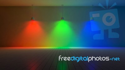 3d Interior-spectrum Color Stock Photo