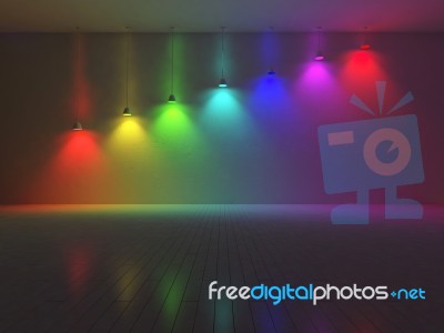 3d Interior-spectrum Color Stock Photo