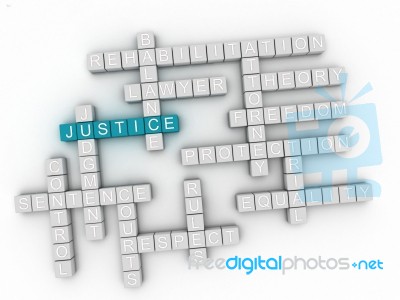 3d Justice Word Cloud Concept Stock Image