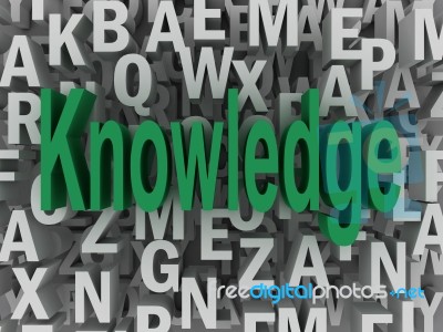 3d Knowledge Concept Word Cloud Concept Stock Image