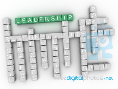 3d Leadership Concept Word Cloud Stock Image