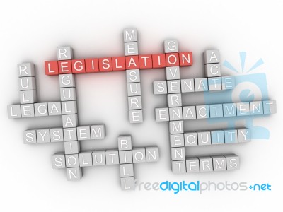 3d Legislation Word Cloud Concept Stock Image