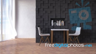 3d Living Room Stock Photo