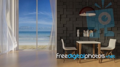 3d Living Room Stock Photo