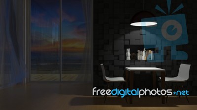 3d Living Room Stock Photo