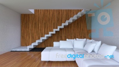 3d Living Room Stock Photo