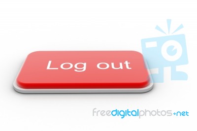 3d Logout Button Stock Image