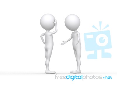 3d Male Say Sorry To Friend Stock Image