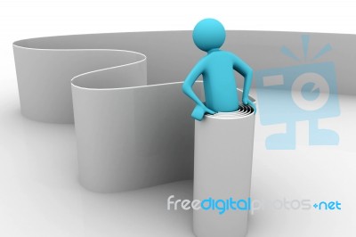 3d Man And Billing Stock Image