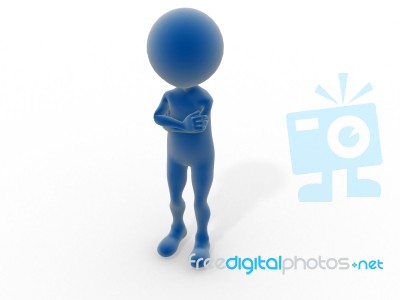 3d Man Crossing Arm Stock Image