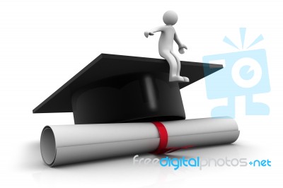 3d Man Graduation Portrait Stock Image