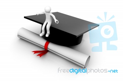 3d Man Graduation Portrait Stock Image