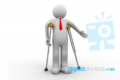 3d Man Injured Stock Image