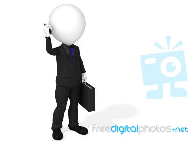 3d Man Speaking On The Phone Stock Image